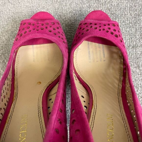 Enzo Angiolini Women’s 8M 5 inch Platform Stilettos Heels Perforated Pink Open - Picture 5 of 8